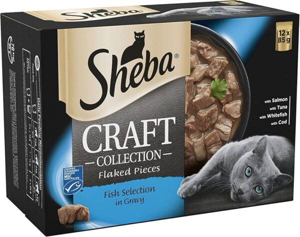 SHEBA - Adult Wet Cat Food Pouches - 40 x 85 g - Fish - Bulk Cat Food Megapack
