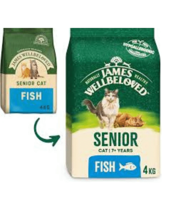 James Wellbeloved Senior Fish 1.5 kg Bag, Hypoallergenic Dry Cat Food