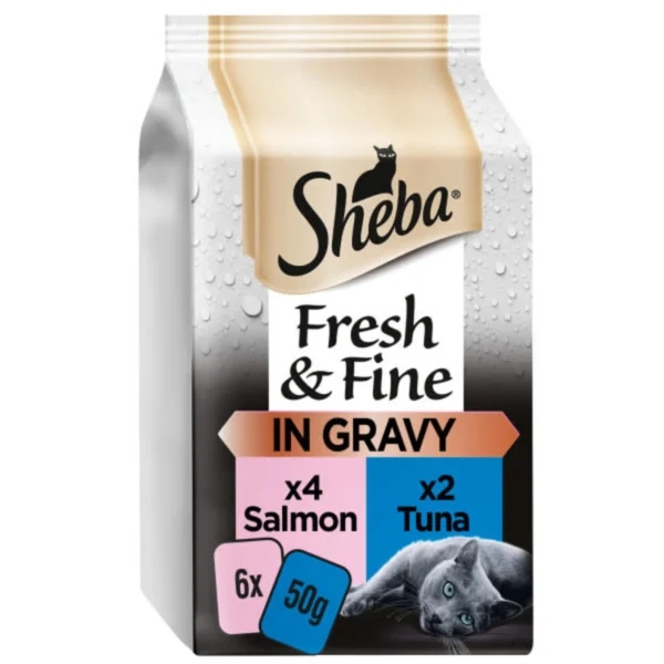 Sheba Cat Wet Food - Fresh and Fine - Cat Pouches Poultry in Gravy - 50 g